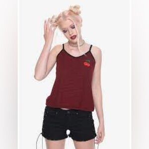 Hot Topic Striped Cherry Tank Top